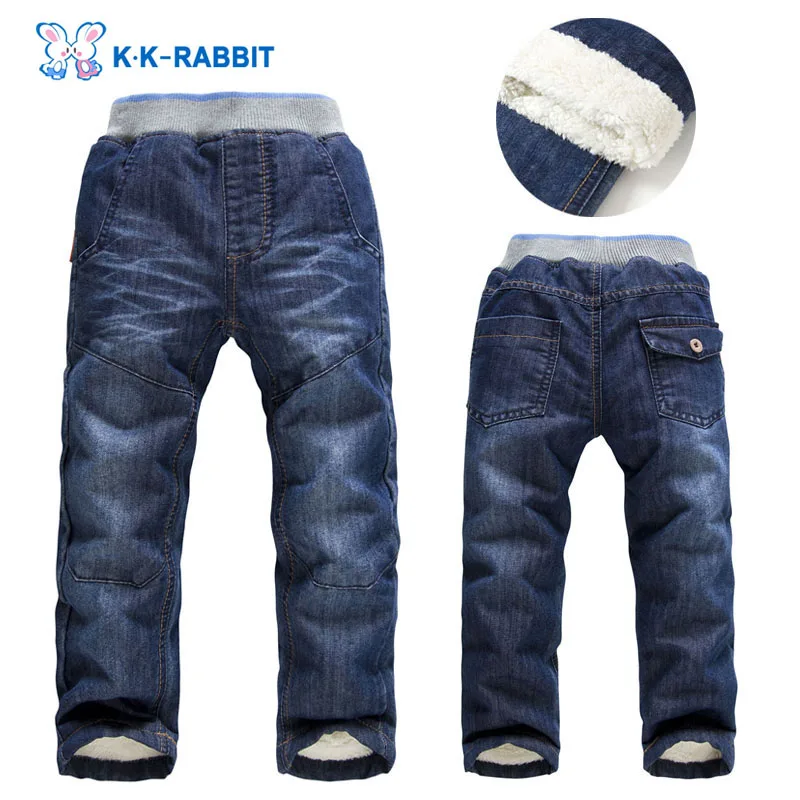 High quality Brand Winter Thick Boys Pants Kids Baby Children Jeans