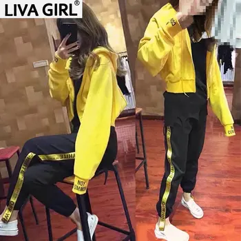 

Spring and autumn casual sports suit female 2019 new fashion women's slim long-sleeved sweater two sets of tide