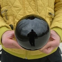 Натуральный черный обсидиан Сфера Большой Хрустальный шар Исцеление Камни 120 мм