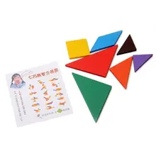 ABWE font b Wooden b font Seven Piece Puzzle Jigsaw font b Tangram b font Brain
