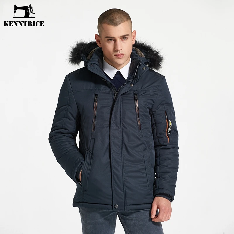 

KENNTRICE Mens Winter Coat Military Jacket Hooded Detachable Thicker Warm Solid Parkas Zipper Pocket Men Jacket