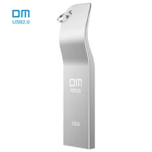 Free shipping DM PD025 8GB 16GB 32GB USB Flash Drive Metal Pen Drive Key Ring font