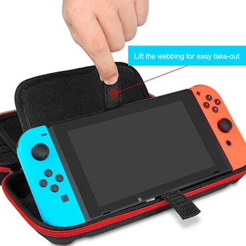 

For Nintendo Switch Storage Bag Double Compartment Game Card Four Corner Package Switch Host Protection Package with Hand Strap