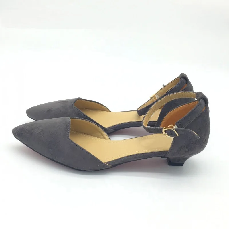 YAERNI/ г., пикантные женские туфли-лодочки на низком каблуке с ремешком и пряжкой женские туфли D'Orsay из флока с острым носком, женские тонкие туфли, BlueE788