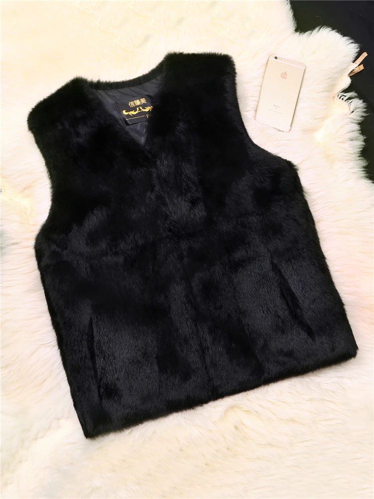 

Real rabbit fur vest New men's fur coat fur vest male rabbit fur thick grass integral skin vest free shipping Z410