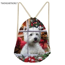 Twoheartsgirl Рождество новинка, принт детские сумки-кисеты путешествия Softback для хранения с карманом на завязках стильная футболка с изображением персонажей видеоигр пляжная сумка