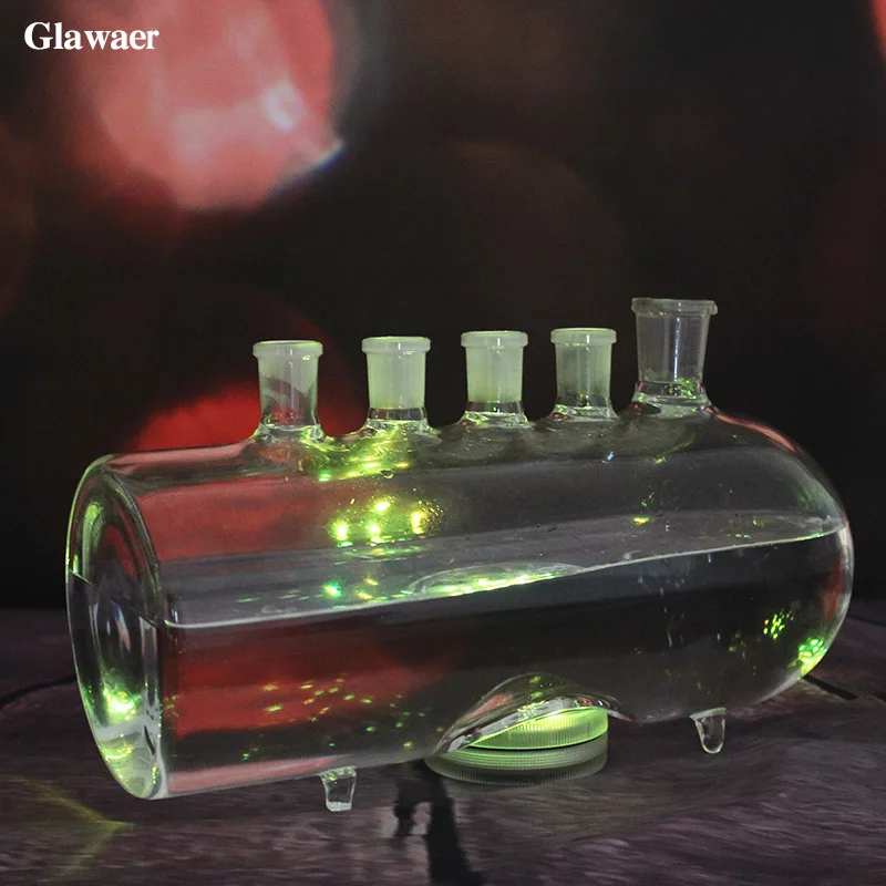 Glawaer горизонтальный большой стеклянный кальян с силиконовым шлангом