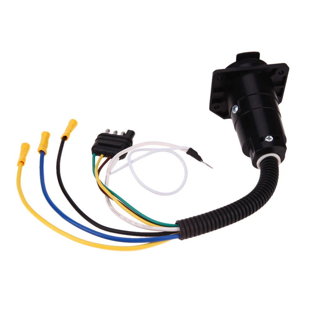 

VODOOL Plug 4 to 7way Car Electrical Trailer Flat Electrical Adapter Trailer Plug Trailer Electrics Connector 6/12/24V Adapter