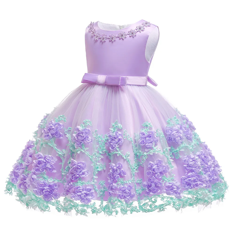 

Newborn Infant Baby Birthday Girls Sleeveless Tutu First Lace Flower Communion Dress for Girls Bebe Toddler Child Princess Dress