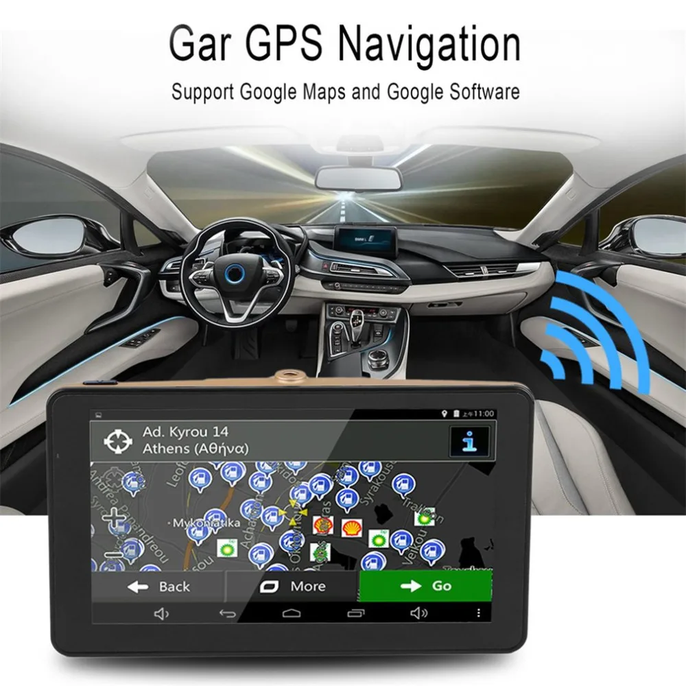 

7 Inch Car DVR Vehicle GPS Pianet Navigation USB Navigators Car Traveling Data RecorderAV-In FM 8GB Smart Bluetooth Truck