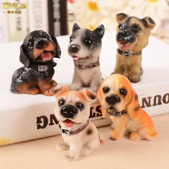 

DMLS 12 pcs/lot Pup Ornaments Kid Toy Lovely Miniature Resin Cute Dog Figurines dolls for Birthday Gift 1 Piece Free Shipping