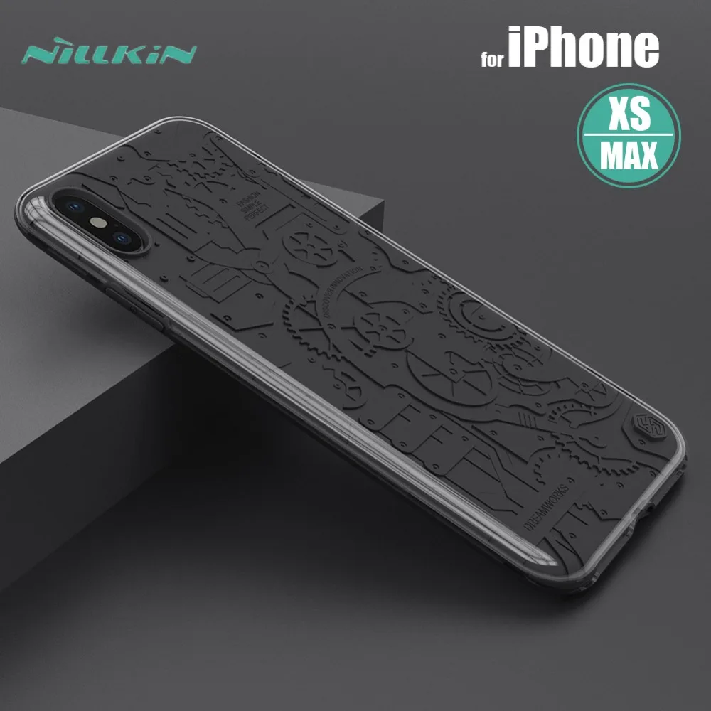 

for iPhone XS Max Case Nillkin Solid Silicone Phone Case Hard PC Flexible Back Cover Gear Texture for iPhone XS Max Nilkin Capa