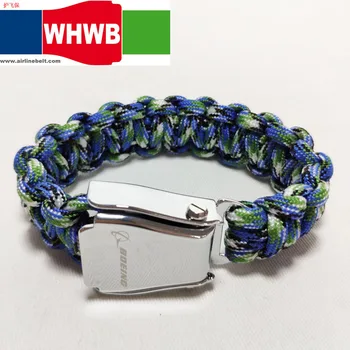 

BEOING Camouflage blue fashion artisanal weaving bracelet Airplane seat belt buckle military characteristic arms fans present