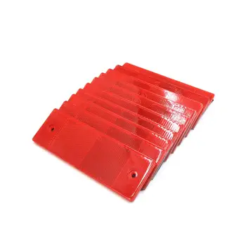 

uxcell Universal 10Pcs Red Plastic Retangle Car Reflective Plate Warning Reflector