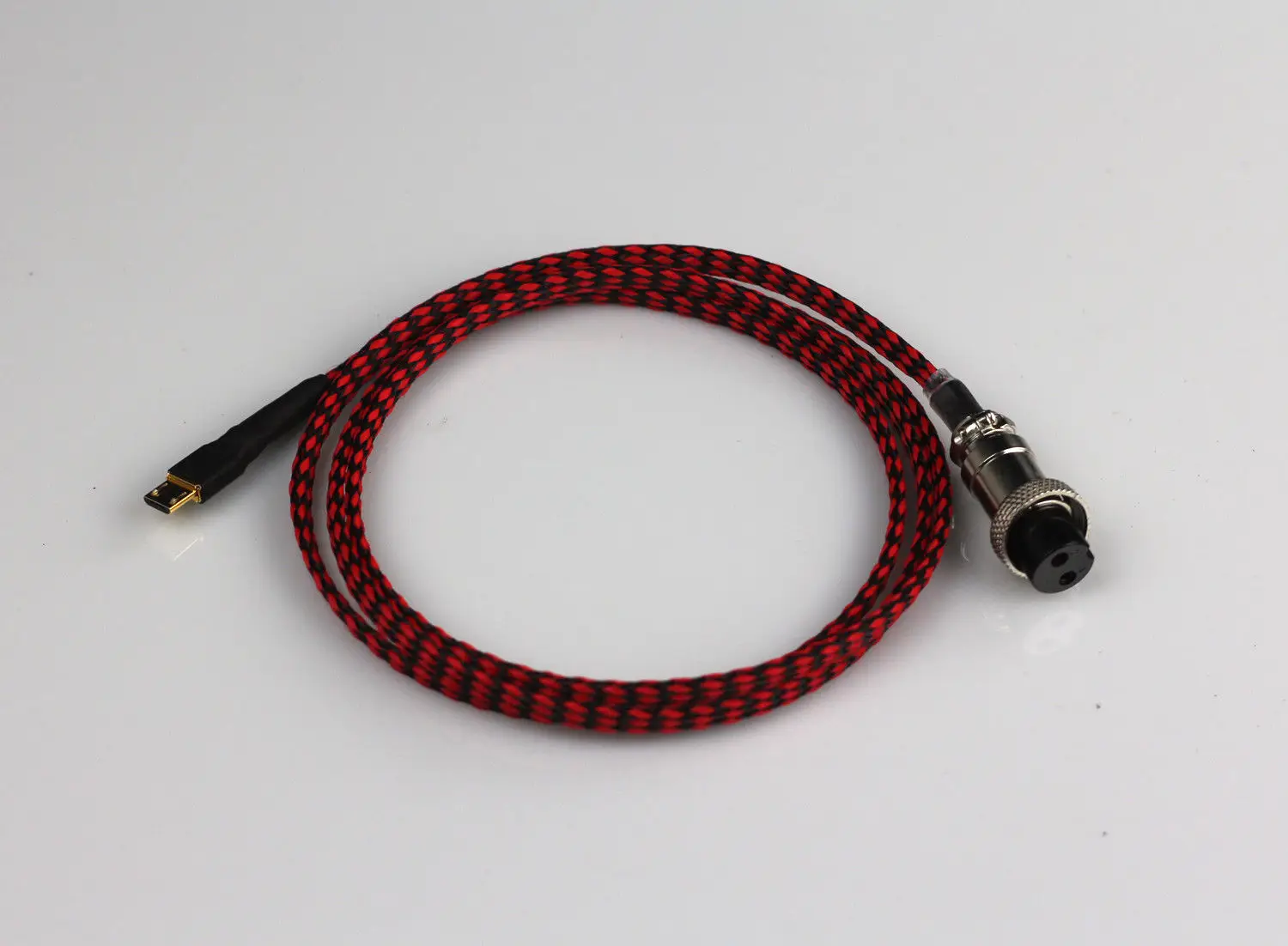 

ZEROZONE 1.2M Teflon Copper Plated Silver DC Cable GX16-2P To Micro USB Plug