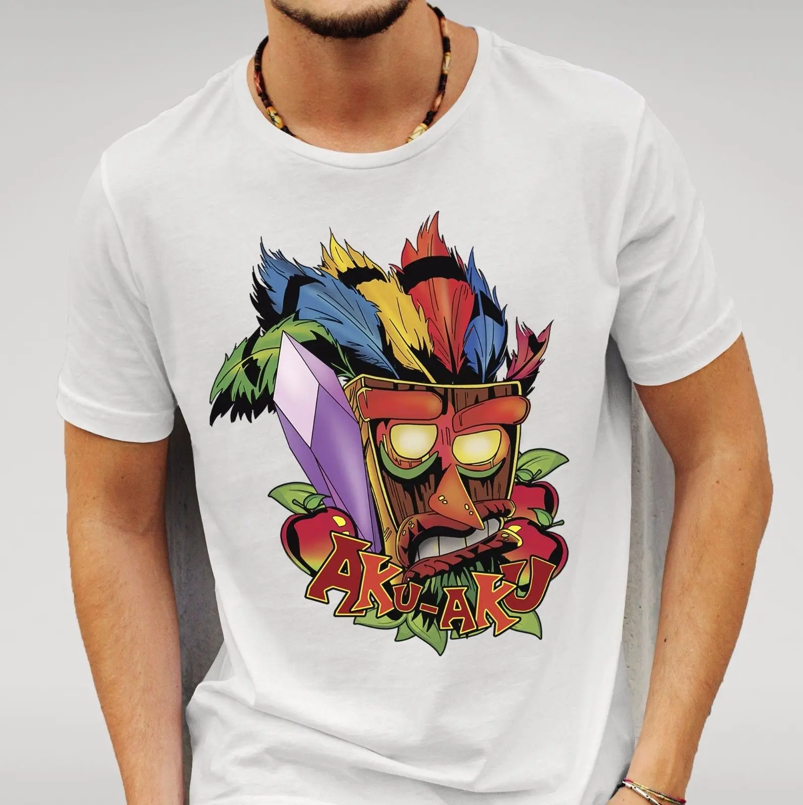 Crash Bandicoot Вдохновленный Белый Мужская Geek Подарок Игры Письмо Печати | одежда
