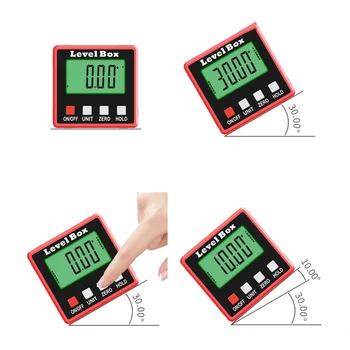 

360 Mini Aluminum Digital Inclinometer Alloy Magnetic Base Levels Meter With Backlight Level Measuring Instruments Protractor
