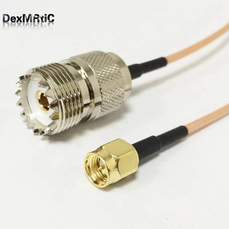 SMA Мужской переключатель разъем UHF Jack SO239 помощью соединительного кабеля RG316 по оптовой цене Быстрая 15 см " адаптер