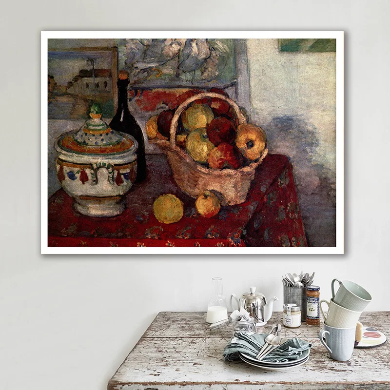 

diy painting by numbers Paul Cezanne Still Life with Soup Tureen living room Still life decorative paint adult hand drawing