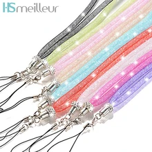 Hsmeilleur bling 여성 크리스탈 넥 스트랩 끈 목걸이 전화 (China)