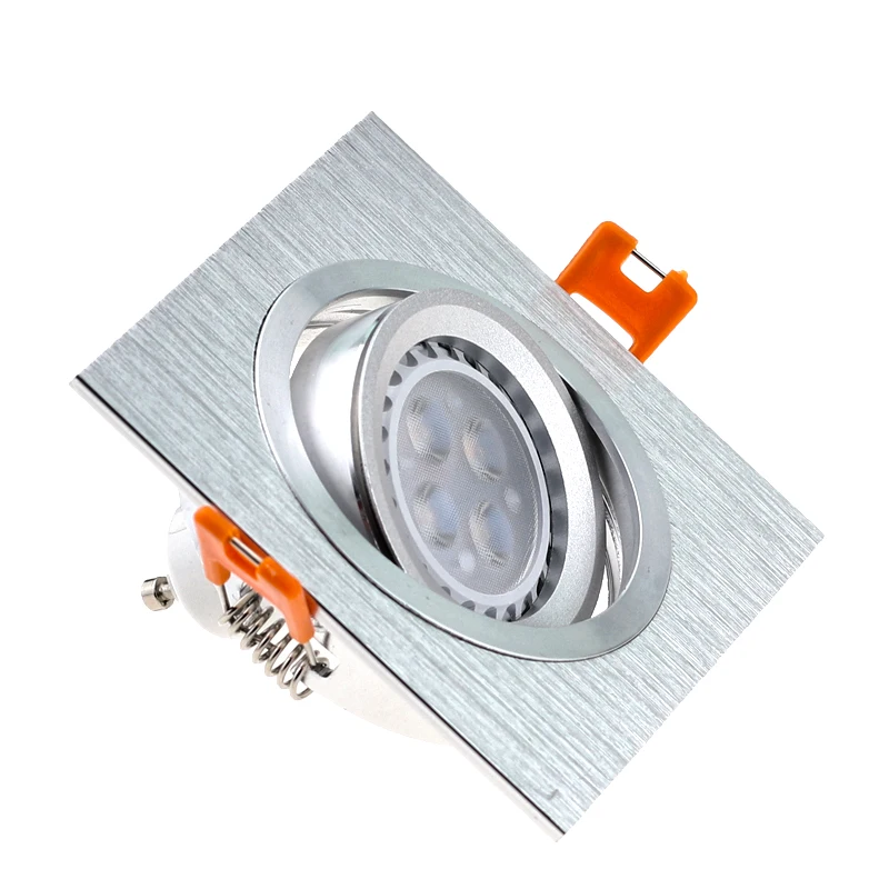 2 шт. высококачественный алюминиевый светодиодный регулируемый светильник с вырезом 70 мм черный/серебристый встраиваемый светильник GU10 MR16 Светодиодный светильник