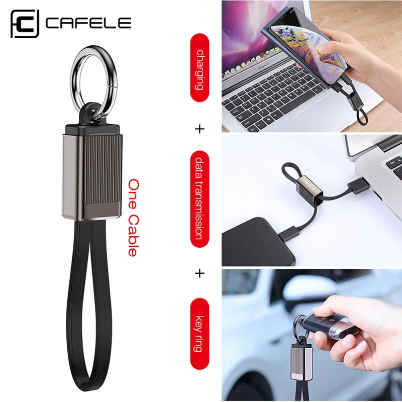 

CAFELE Mini Prorable USB Cable Charging Cable for iphone X 8 7 6S 6 Plus Micro Data Sync Phone Cable For Samsung Xiaomi Huawei