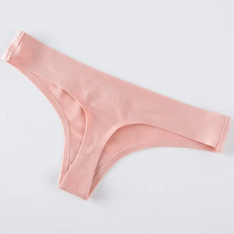 Сексуальное женское нижнее белье, без следа, шелковые трусики для женщин, стринги, танга, ropa interior femenina, стринги, сексуальные, femme erotique - Цвет: Розовый
