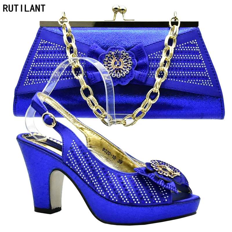 New Arrival Royal Blue Color Women Italian African Party Pumps Shoes