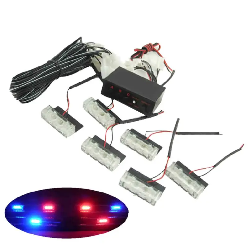red blue light for car grill