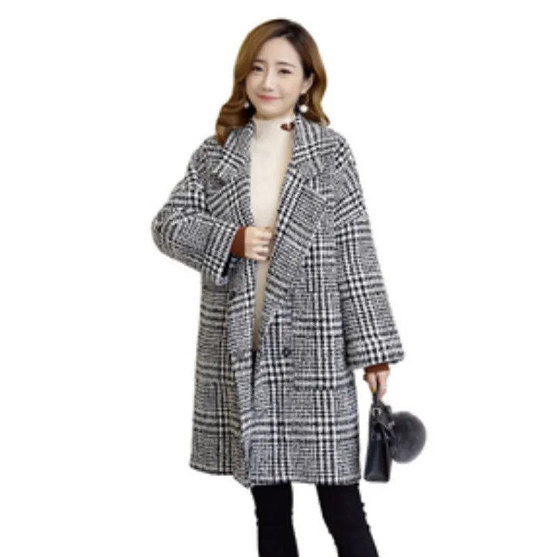 

Fashion Plaid Woolen Maternity Coat &Jackets for Pregnant Women Korean Loose Causal Pregnancy Coats Autumn Winter Women Outwear
