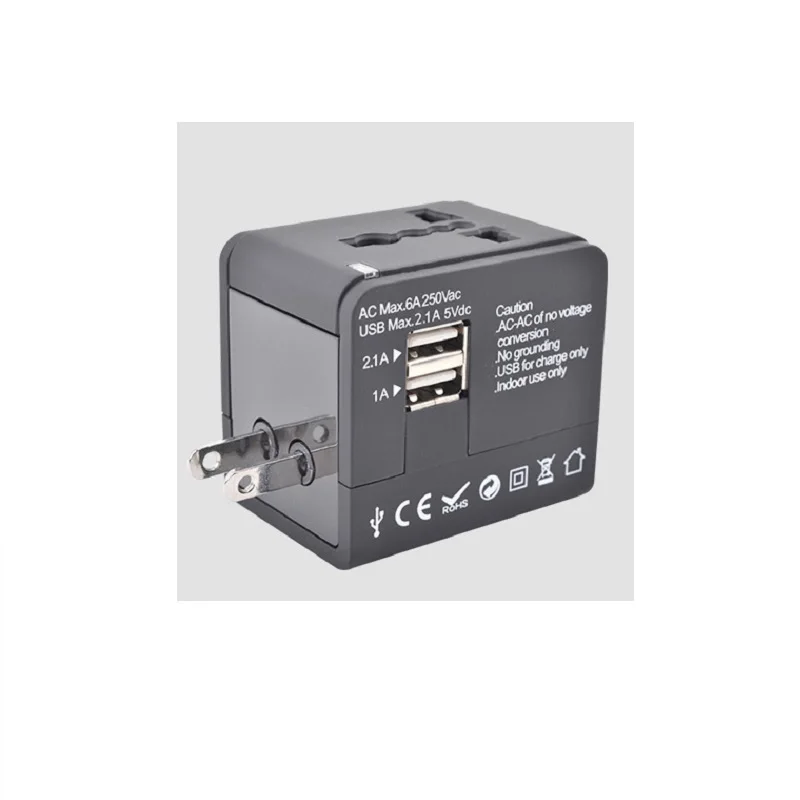 Универсальная Многофункциональная портативная usb-вилка QC2.1 с разъемом 100-250 В для Австралии/США/Великобритании/ЕС