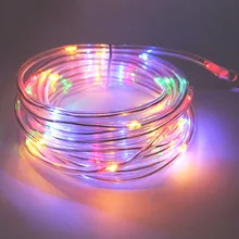 Hi-Lumix 7 м 50 светодиодный Солнечный светодиодный гирлянда 9 цветная веревка трубка открытый Сказочный свет фонари работающие на солнечной энергии для сада забор пейзаж