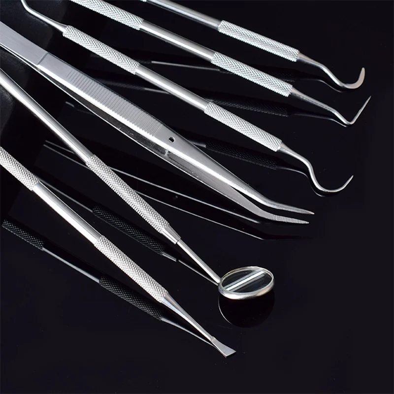 

Dental Mirror Stainless Steel Dentist Prepared Tool Set Probe Tooth Care Kit Instrument Tweezer