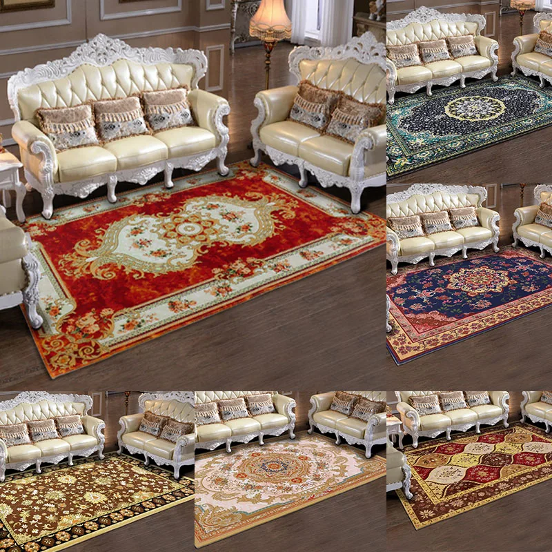 Classic European Style Floral Flower Floor Bathroom Mat Hallway Living Room Bedroom Carpet Area Rug Home Decoration Red Blue | Дом и сад