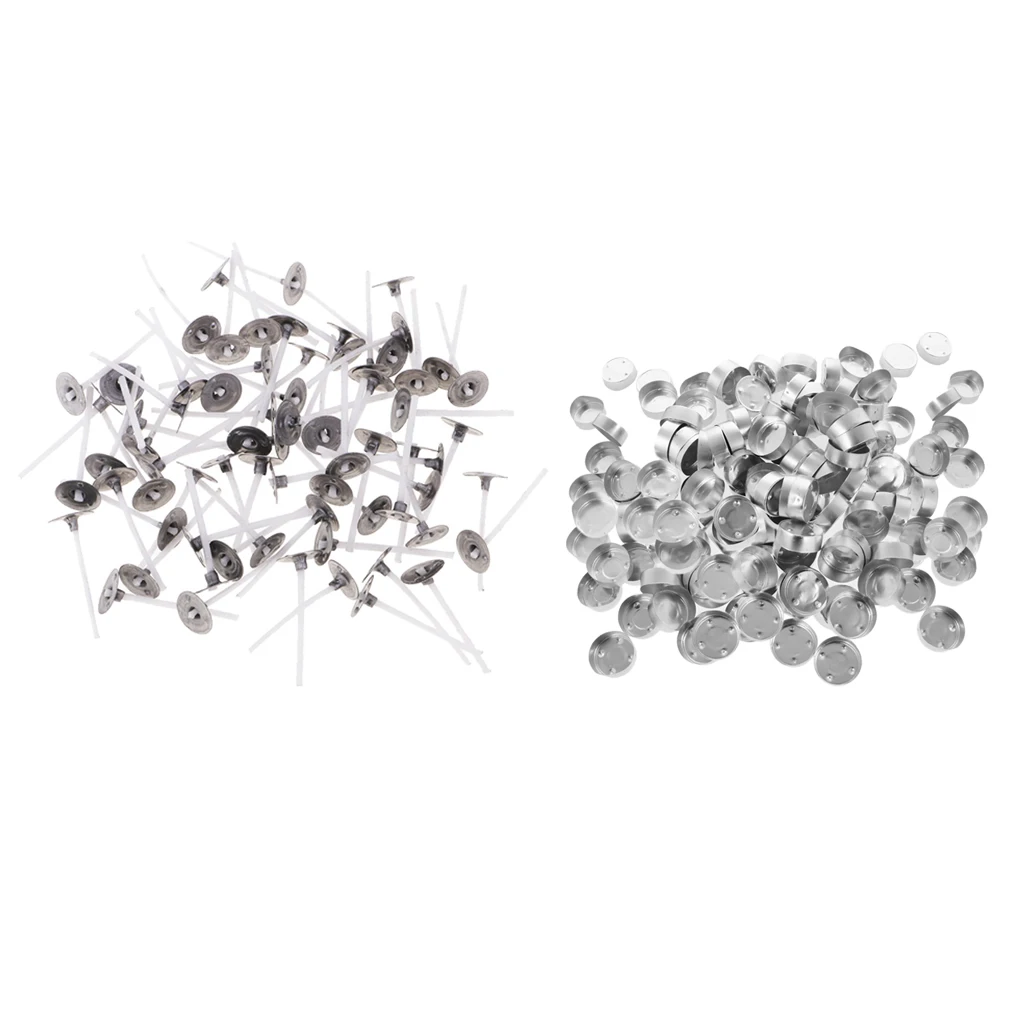 200 Pieces Aluminium Tea Light Case Containers & 200pc 3cm Candle Wick