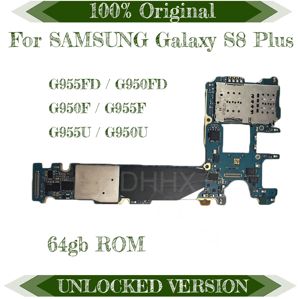 

For Samsung Galaxy S8 Plus G955FD G950FD G950F G955F G955U 64GB Motherboard Original Unlocked With Chips Android OS Logic Board