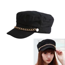 Модные женские шапки, одноцветная бейсбольная кепка с цепочкой, осенняя Женская Повседневная Кепка От Солнца, s TY66