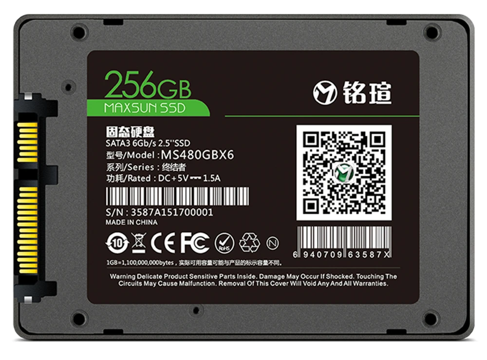 MAXSUN SSD 256 gb/360 gb/960 gb NAND флэш-память Тип TLC читать Скорость 490 МБ/с. Интерфейс Тип SATA 6 ГБ/сек. Три гарантия твердотельных дисков