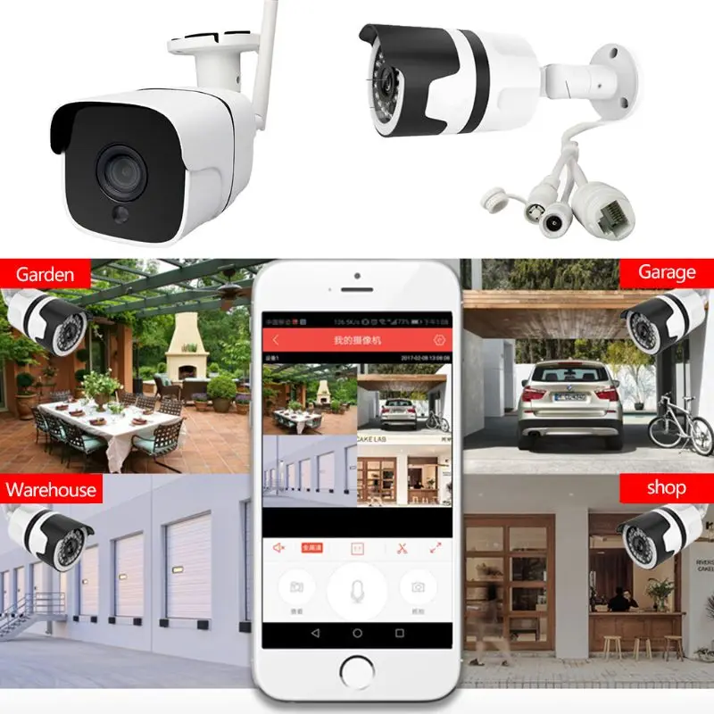 1080P HD беспроводная WiFi камера для наружного наблюдения за движением ip Видео Аудио