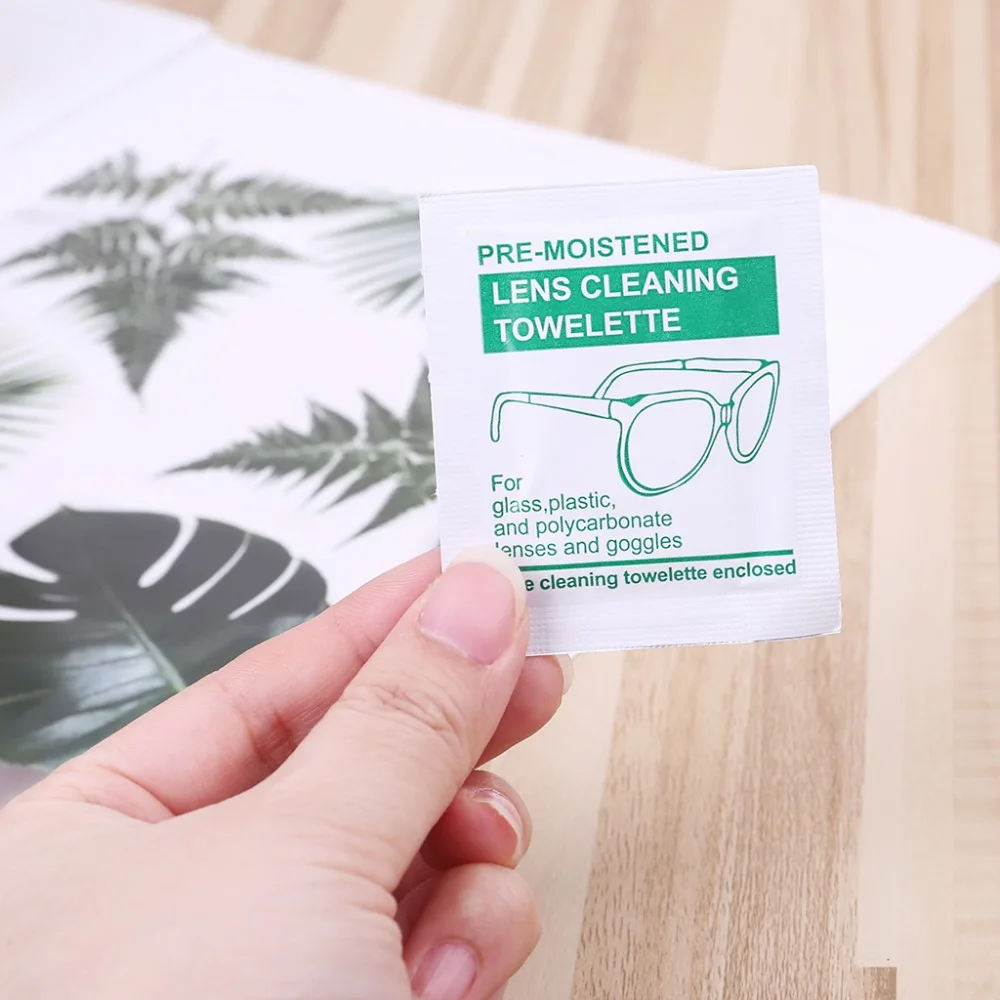 10 шт. линзы влажные очищающие салфетки очки ткань спиртовой влажной бумаги анти туман Towelette2019