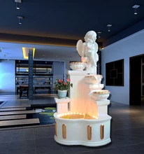 Fountain waterscape angels fall to the ground water Humidifier rockery Feng shui wheel furnishing articles