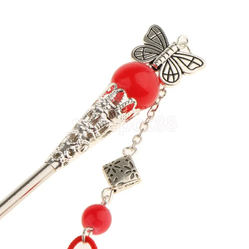 Handmade Chinese Girl Classic Butterfly Tassel Hairpin Headdress Hair Stick