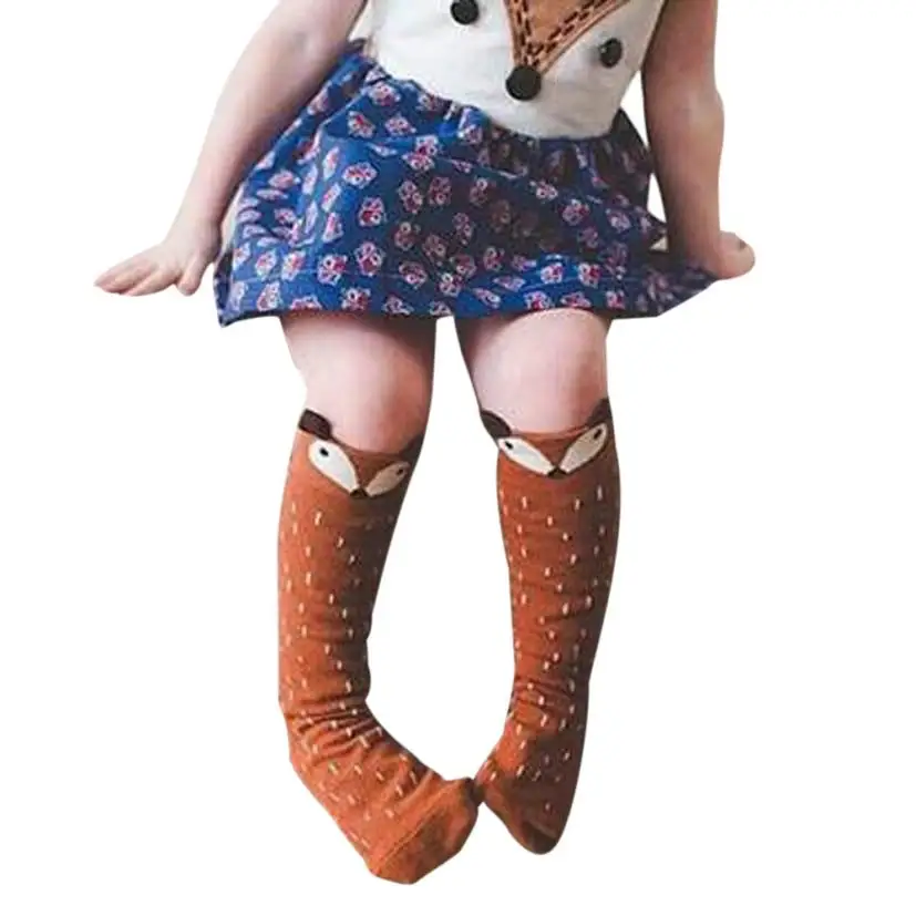 baby socks knee high fox cartoon plus size newborn unisex socks kids plus size knee high socks