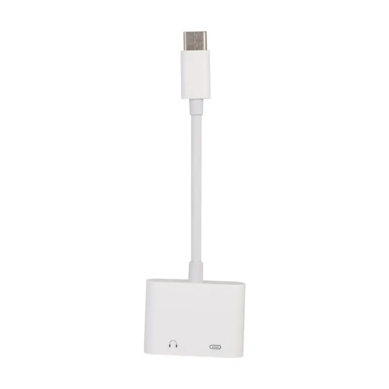 2 in 1 Type C to 3 5mm Adapter Audio Extension Cord Converter Connector for Headphone Smartphones Laptop Computers