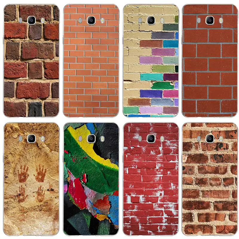 For Samsung Galaxy J1 J2 J3 J4 J6 J5 J7 J8 A3 A5 A7 2016 2017 2018 Shell Soft Silicone Phone Cases Wall Brick Surface Texture | Мобильные