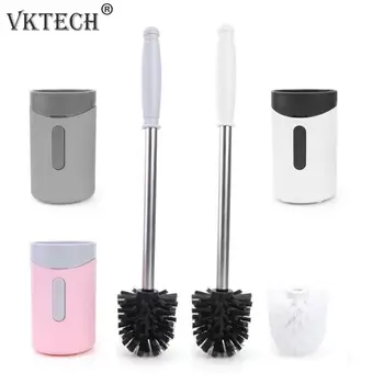 

Wall-Mounted Long Handle Toilet Brush with Base Set Toilet Cleaner Brush Household Bathroom Cleaning Brush Bathroom WC Tools