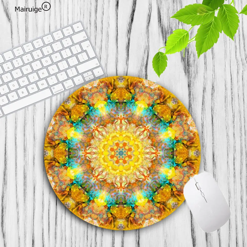 

Mairuige My mandala Unique Desktop Pad Game Lockedge Gaming Mousepad Size for 20*20cm 22*22cm round mousepad Rubber Mousemats