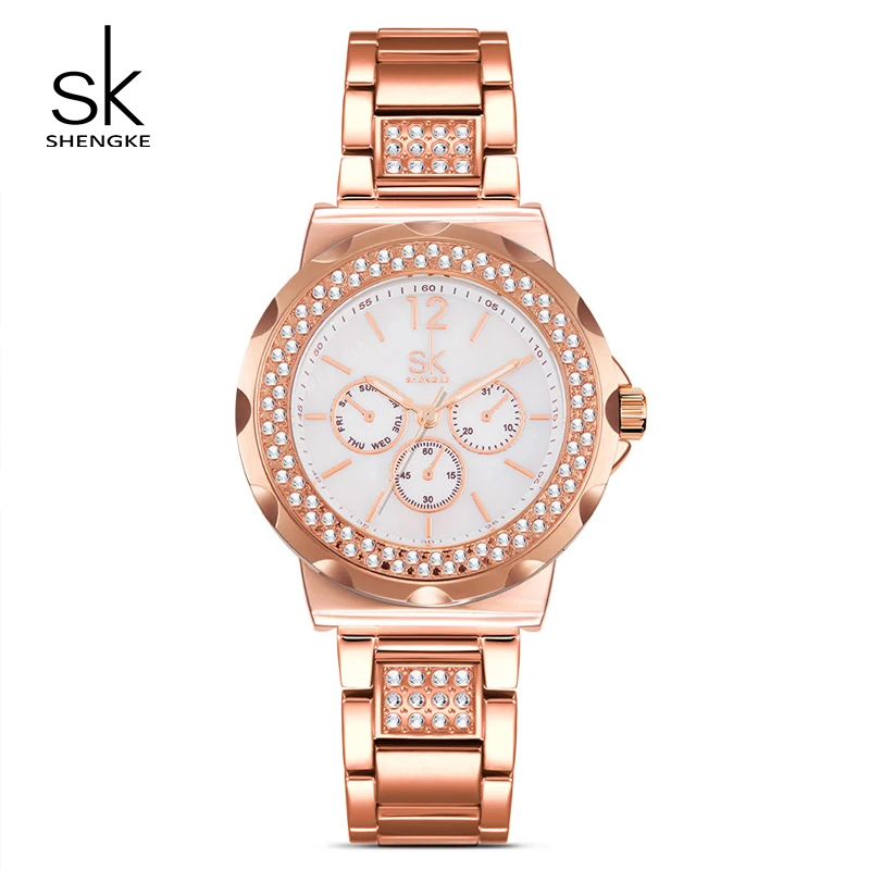 

Shengke Watches Women Brand Luxury Quartz Ladies Wrist Watch Reloj Mujer 2019 New Crystal Dial Bracelet Watches For Women #K0032