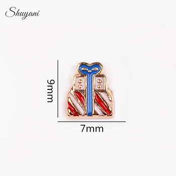 

Christmas 2016 Newest DIY Enamel Charms Floating Locket Charms Gift Box Charms for Glass Locket Wholesale