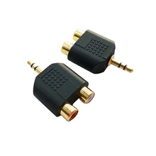 Позолоченный 3,5 стерео штекер Мини 3,5 мм до 2 female rca Джек адаптер Аудио Видео разветвитель rca